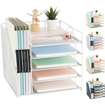 Метален държач за документи, настолен органайзер с 5 нива, универсален модел