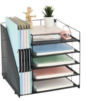 Метален държач за документи, настолен органайзер с 5 нива, универсален модел