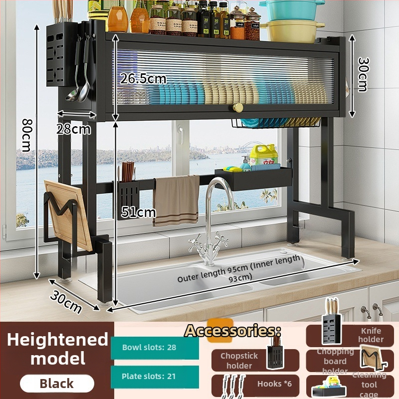 Köögikaussi hoidik, mitmekülgne nõudehoidja, raudse sulamiga, kohandatava logoga, 2024. aastal lansseeritud.