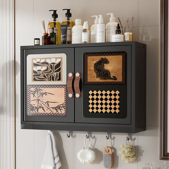 Кухненски стенен рафт за масла, сол, сос, оцет и подправки – античен стил, без пробиване, двуетажен, пластмасов материал, многофункционално съхранение