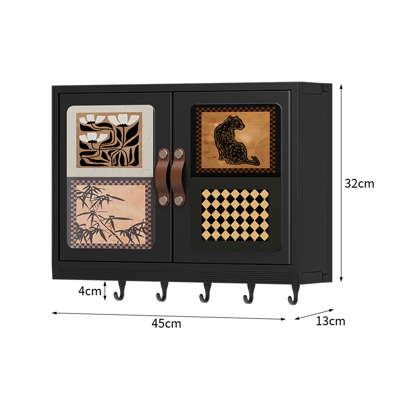 Кухненски стенен рафт за масла, сол, сос, оцет и подправки – античен стил, без пробиване, двуетажен, пластмасов материал, многофункционално съхранение