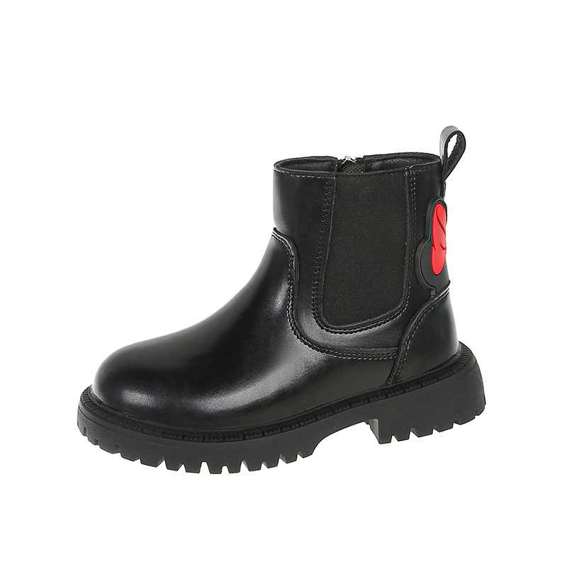 Μποτάκια Martin για κορίτσια, Βρετανικού στυλ, Συνθετικό Δέρμα, Καουτσούκ Σόλα, Κοντά Μποτάκια με Πλευρικό Φερμουάρ, Κατάλληλα για Καλοκαίρι, Άνοιξη και Φθινόπωρο