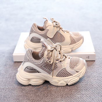 Детски спортни обувки за момичета с лепенка, горна част от супер влакна, гумена подметка, подходящи за пролет-лято-есен