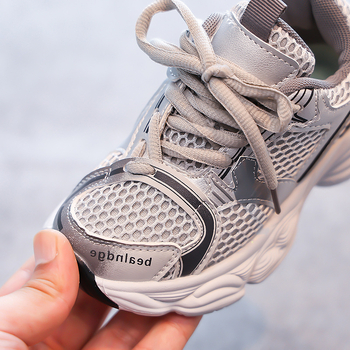 Детски спортни обувки за момичета с лепенка, горна част от супер влакна, гумена подметка, подходящи за пролет-лято-есен