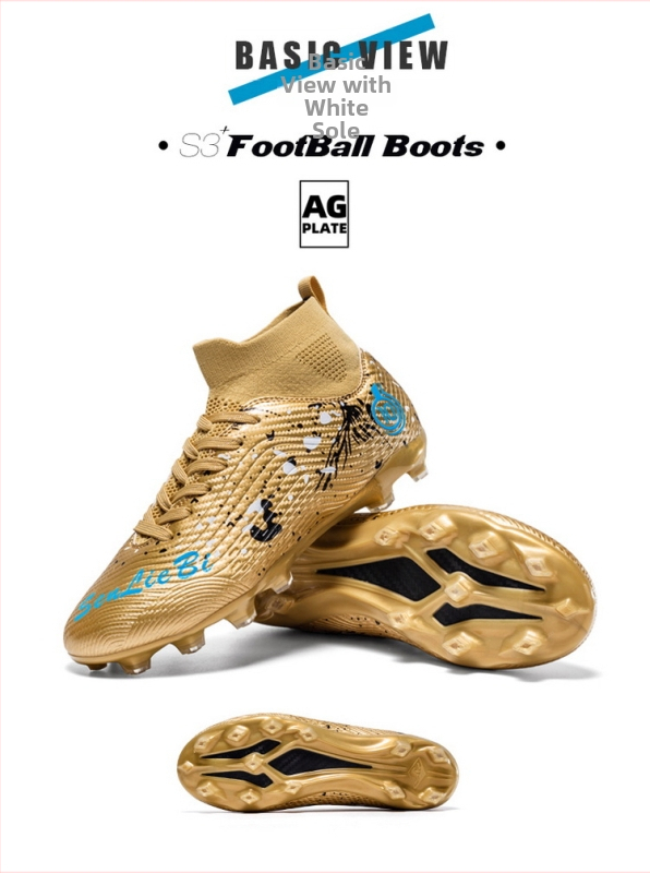 Футболни обувки с висок връх, за деца и възрастни, подметка от кожа, технология лепяща гума, подходящи за различни терени