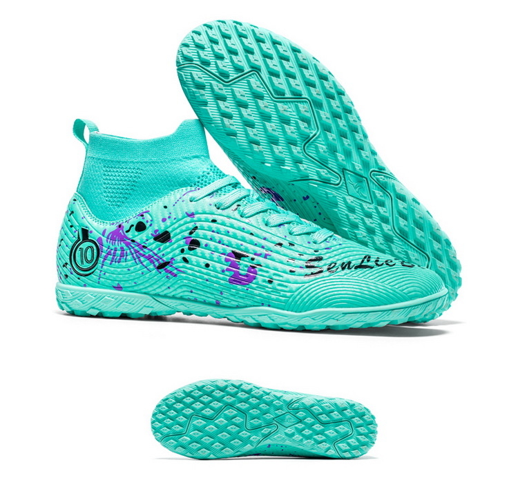 Футболни обувки с висок връх, за деца и възрастни, подметка от кожа, технология лепяща гума, подходящи за различни терени