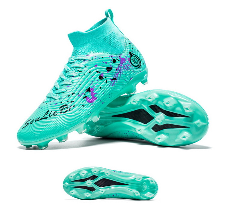 Футболни обувки с висок връх, за деца и възрастни, подметка от кожа, технология лепяща гума, подходящи за различни терени