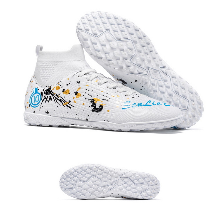 Футболни обувки с висок връх, за деца и възрастни, подметка от кожа, технология лепяща гума, подходящи за различни терени