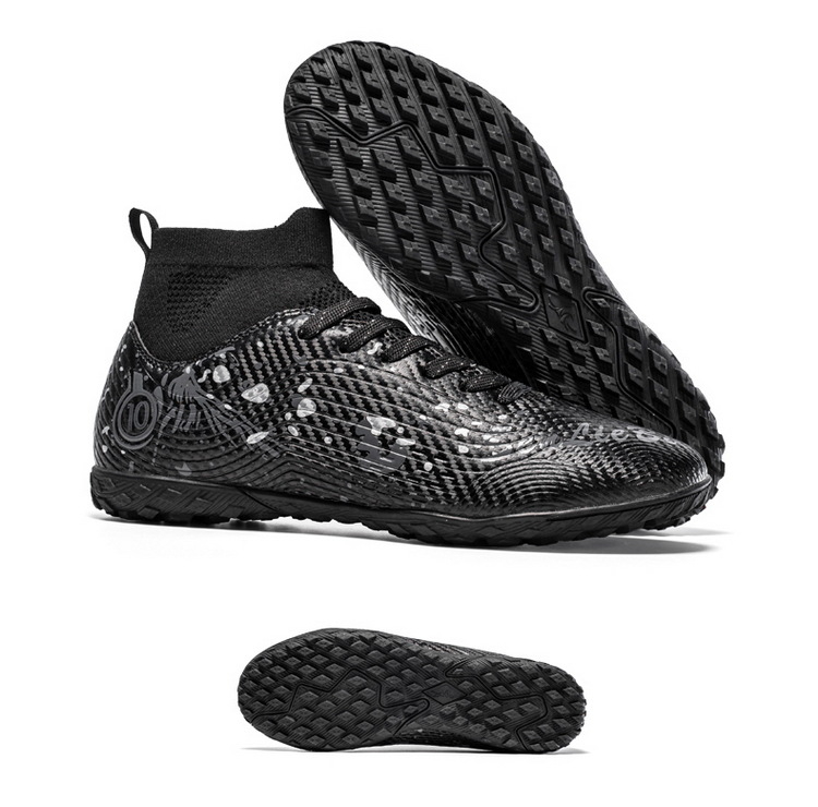 Футболни обувки с висок връх, за деца и възрастни, подметка от кожа, технология лепяща гума, подходящи за различни терени