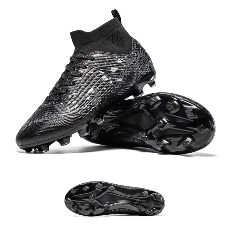 Футболни обувки с висок връх, за деца и възрастни, подметка от кожа, технология лепяща гума, подходящи за различни терени