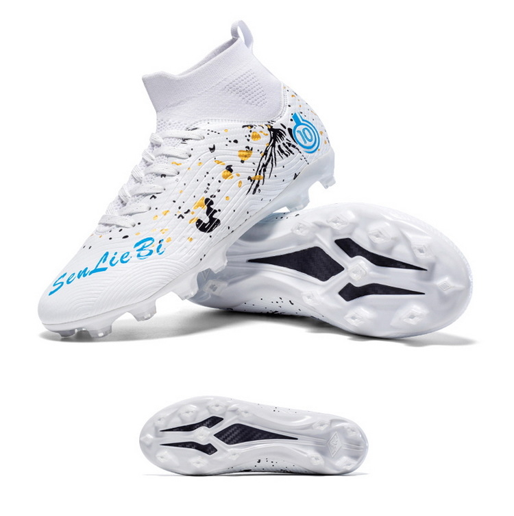 Футболни обувки с висок връх, за деца и възрастни, подметка от кожа, технология лепяща гума, подходящи за различни терени