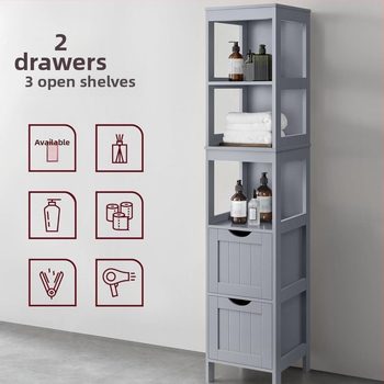 Jin Tailai JTLA-389 5-stāvu vannas istabas uzglabāšanas plaukts ar atvilktni, mūsdienīgs vienkāršs stils