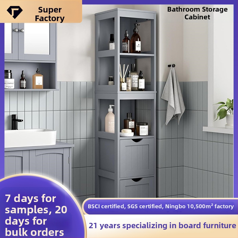 Jin Tailai JTLA-389 5-stāvu vannas istabas uzglabāšanas plaukts ar atvilktni, mūsdienīgs vienkāršs stils