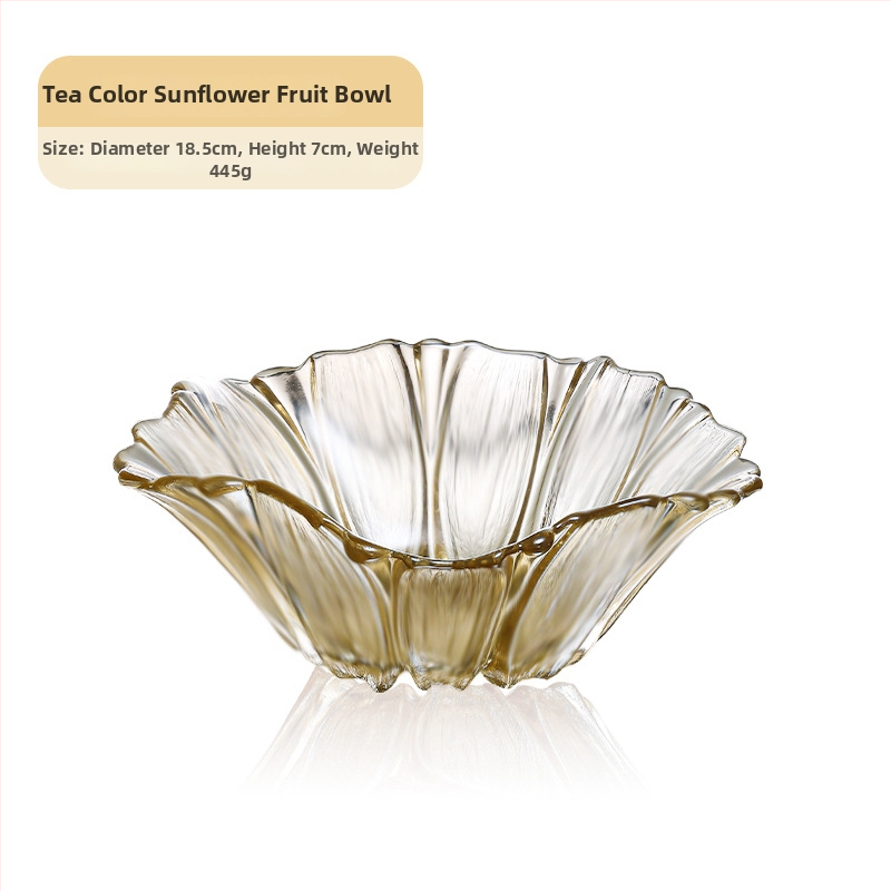Nino stikla augļu plate ar saulespuķu motīvu – moderns minimālistisks dizains, izlaista 2022. gadā