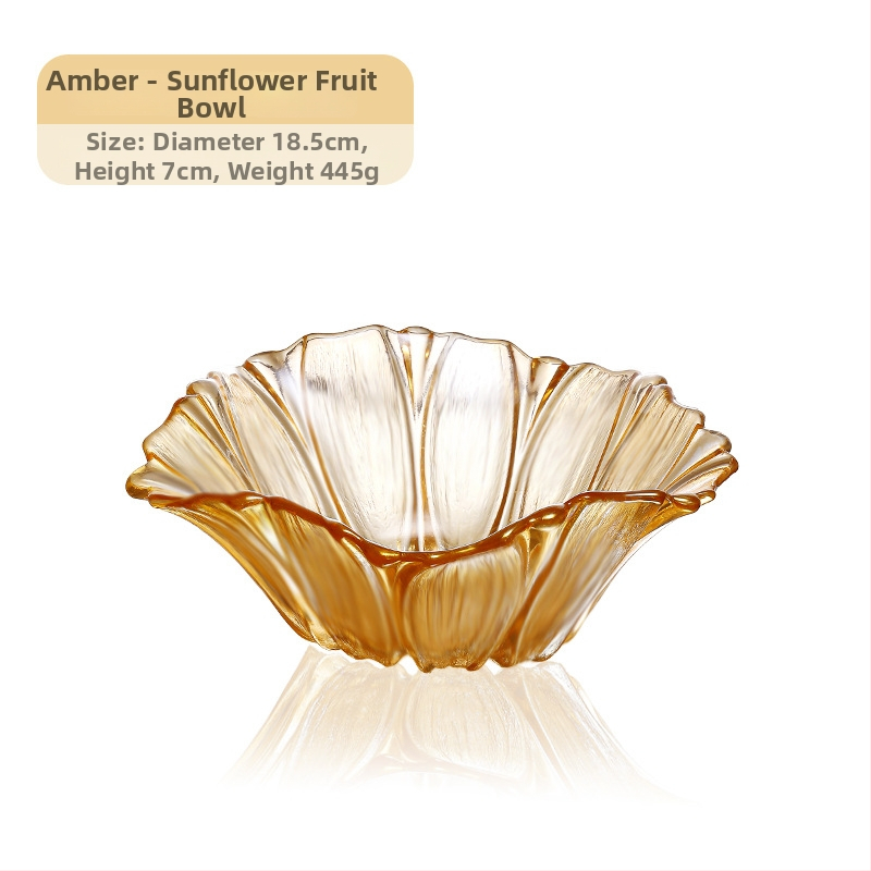 Nino stikla augļu plate ar saulespuķu motīvu – moderns minimālistisks dizains, izlaista 2022. gadā