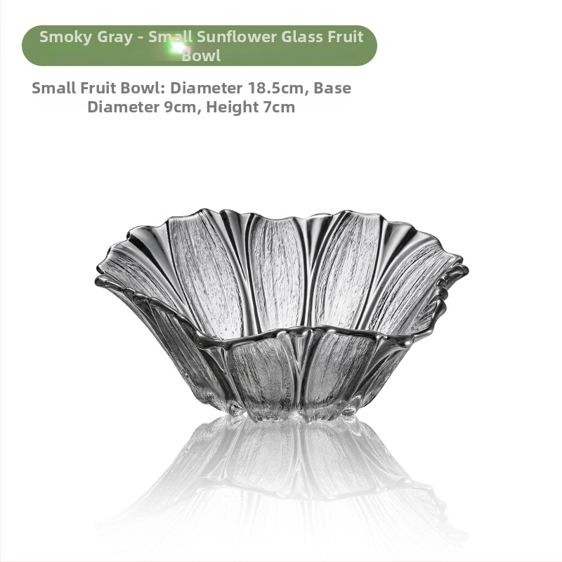 Nino stikla augļu plate ar saulespuķu motīvu – moderns minimālistisks dizains, izlaista 2022. gadā