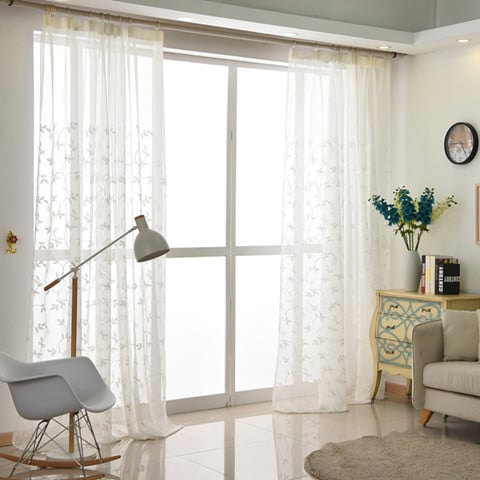 Бродирани завеси памук-лен, 75% памук / 25% лен, светлопропускливи, персонализируеми