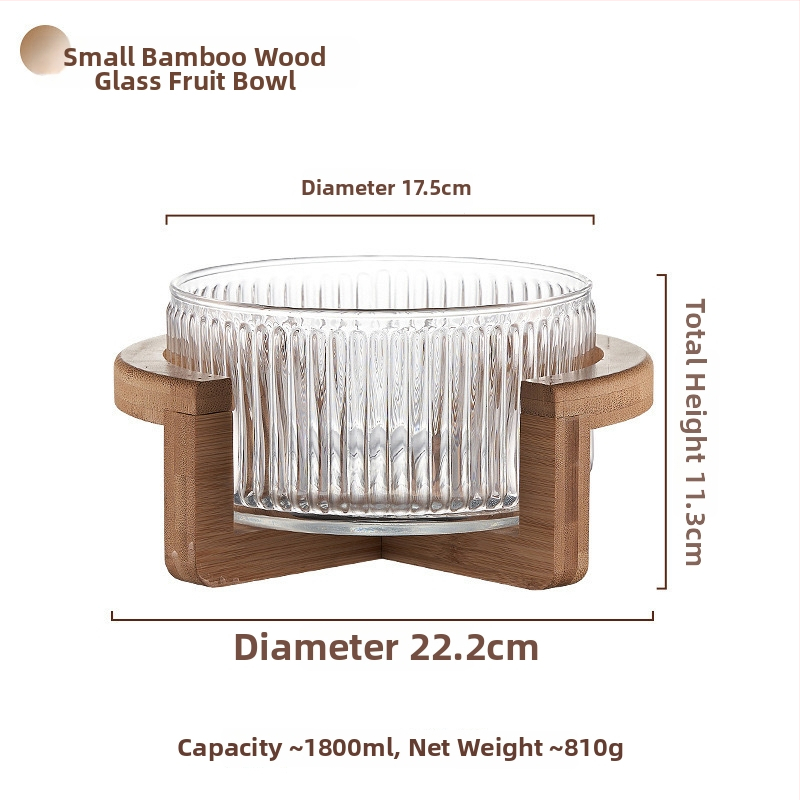 Stikla augļu šķīvis, japāņu stils, vienkāršs stils, pirmās klases kvalitāte