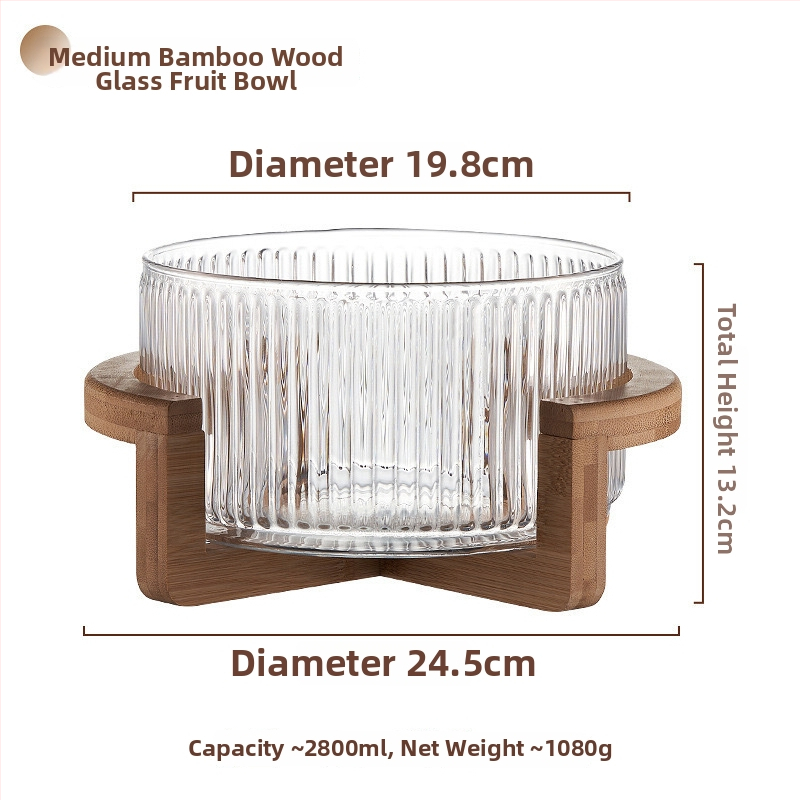 Stikla augļu šķīvis, japāņu stils, vienkāršs stils, pirmās klases kvalitāte