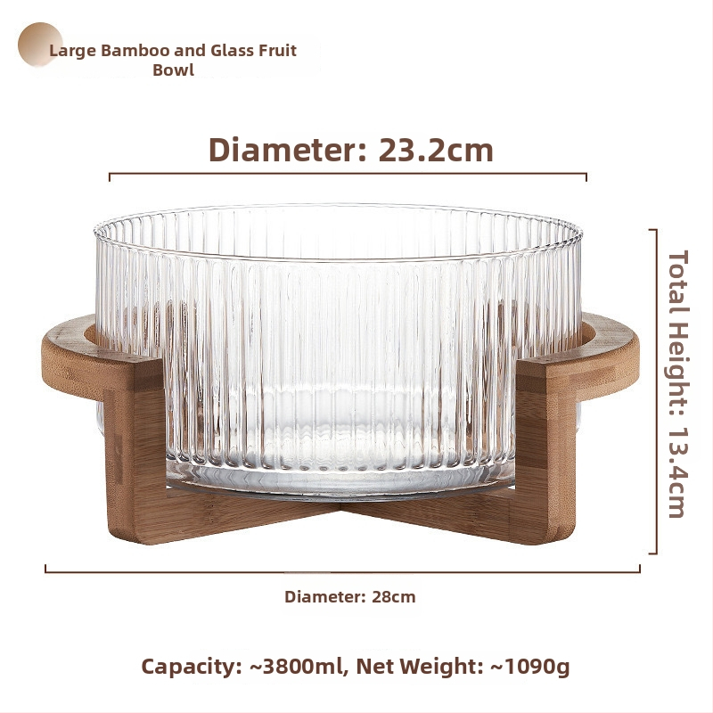 Stikla augļu šķīvis, japāņu stils, vienkāršs stils, pirmās klases kvalitāte