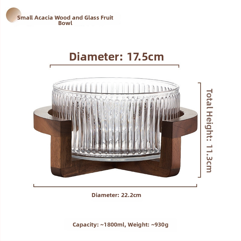 Stikla augļu šķīvis, japāņu stils, vienkāršs stils, pirmās klases kvalitāte