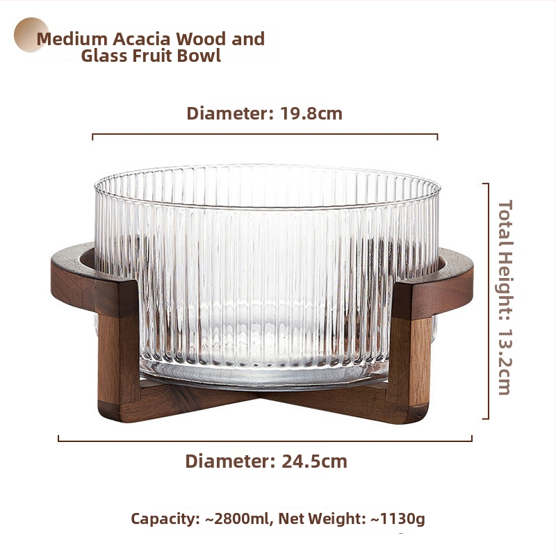 Stikla augļu šķīvis, japāņu stils, vienkāršs stils, pirmās klases kvalitāte