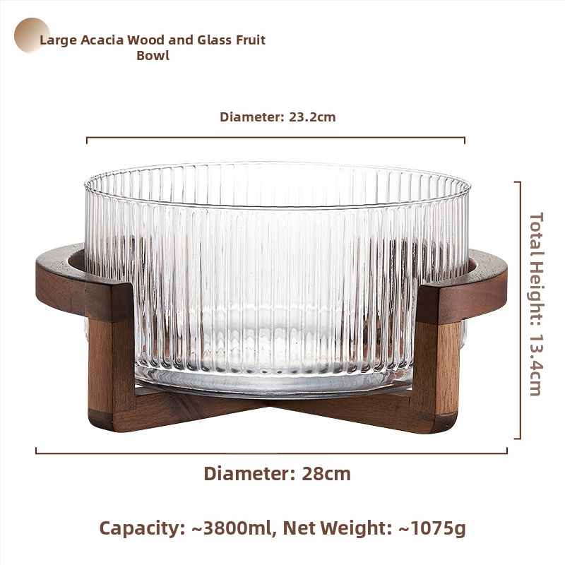 Stikla augļu šķīvis, japāņu stils, vienkāršs stils, pirmās klases kvalitāte