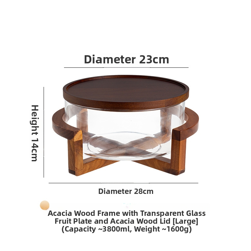 Stikla augļu šķīvis, japāņu stils, vienkāršs stils, pirmās klases kvalitāte