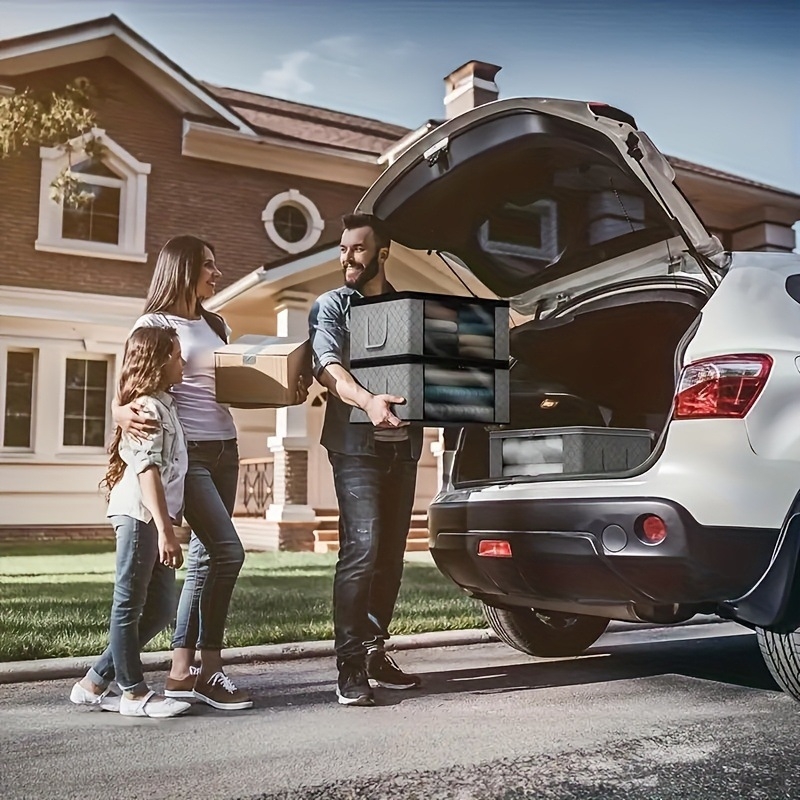 Чанта за съхранение на дрехи с прозорец, капак, дръжка и цип — сгъваема нетъкан текстилен органайзер за вътрешно настолно съхранение