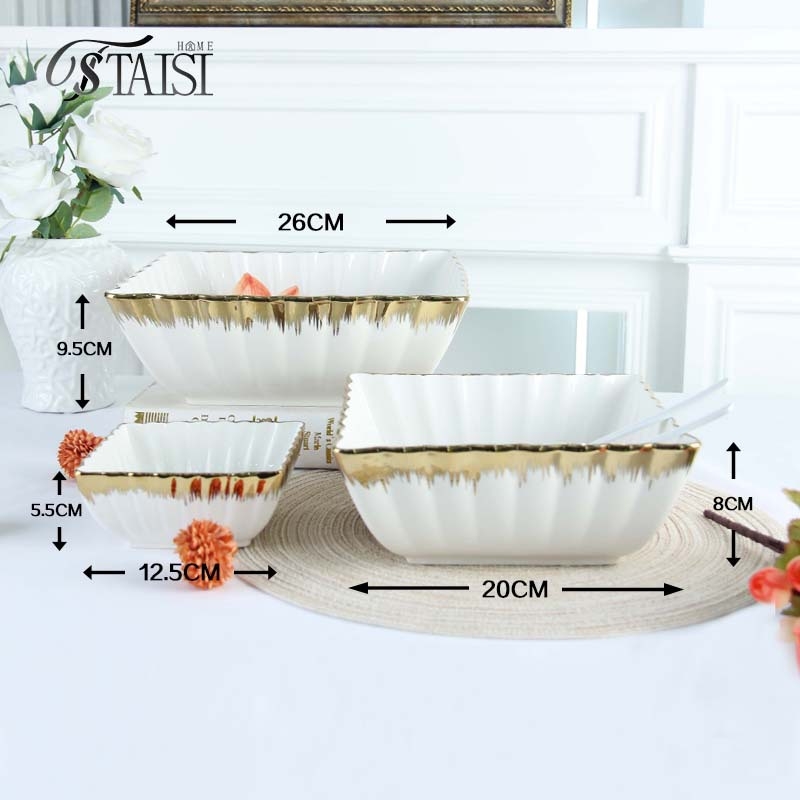 Дълбока кръгла керамична чиния с електроплатирана повърхност, микровълнова съвместимост, възможност за печат на лого