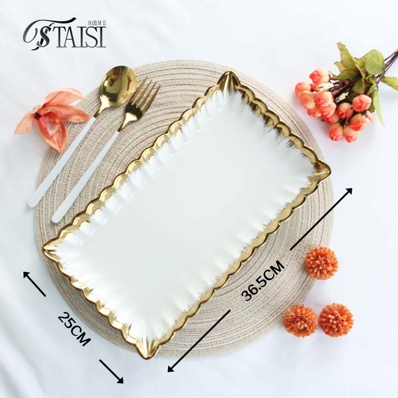 Дълбока кръгла керамична чиния с електроплатирана повърхност, микровълнова съвместимост, възможност за печат на лого