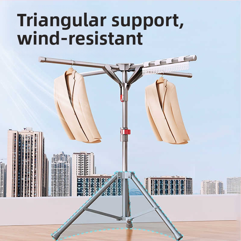 Lanzhida чадър-тип разтегателна сушилня за дрехи, компактна за вътрешно и външно ползване, 10 броя – закачалки за дрехи, панталони и вратовръзки