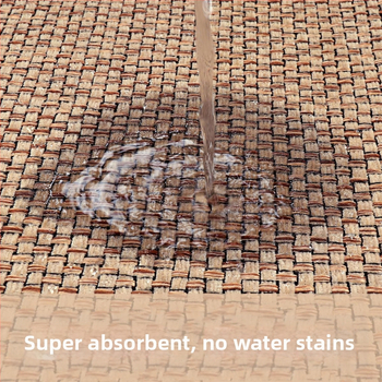 Virtuves un vannasistabas grīdas paklājs - chenille ar gumijas pamatu; kvadrātiska forma; mūsdienīgs minimālisma stils; piemērots dzīvojamai istabai, guļamistabai, studijai, vannas istabai, balkonam