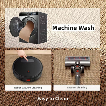 Virtuves un vannasistabas grīdas paklājs - chenille ar gumijas pamatu; kvadrātiska forma; mūsdienīgs minimālisma stils; piemērots dzīvojamai istabai, guļamistabai, studijai, vannas istabai, balkonam