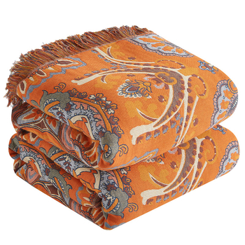 Бохо памучна хавлиена завивка Belixin — 100% памук, реактивно печатане и боядисване, модел растения и цветя, персонализиране