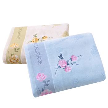 Kingshore Златно число 100% памучна кърпа за баня, клас А, нарязан велур с бродерия, дебела