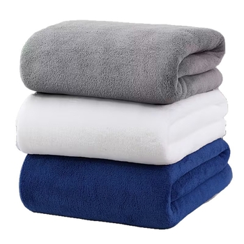 Комплект от три хавлии за баня и плаж – корална плюш, прежда 150D, подгъване и плоска тъкане, възможност за персонализирано лого