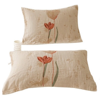 Двойка калъфи за възглавници - дебела чиста памучна марля, попива пота, антихлъзгаща се, за всички сезони, жакардова тъкан