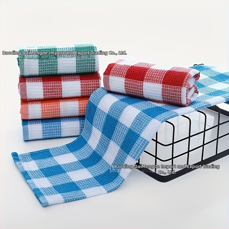 Uteráky na riad z 100% bavlny, waflové tkanie s károvým vzorom, absorbujúce na sušenie hrncov a misiek