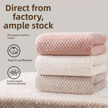 Koraļflekses dvieļis – maigais, absorbējošs dvielis sejas un dušai, biezs; svars 50–80 g; diegi 40; apstrāde: izšūšana, šūšana, druka