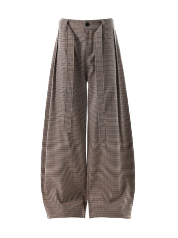 Мъжки панталони с каре в американски ретро стил, прав силует, с колан, цип и плисове, полиестер 98% / спандекс 2%