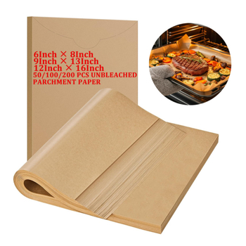Cheyu правоъгълна пергаментова хартия за печене със силиконово покритие, еднократна барбекю подложка, 40 г/м²