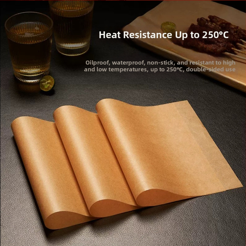 Cheyu stačiakampis kepimo popierius su silikono danga, vienkartinis kepsninės kilimėlis, 40 g/m²