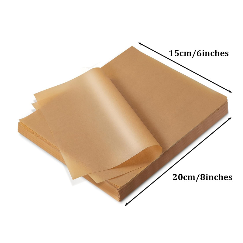 Cheyu правоъгълна пергаментова хартия за печене със силиконово покритие, еднократна барбекю подложка, 40 г/м²