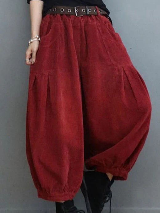 Corduroy панталони хамер, полиестер 95%+, релаксиран силует, носталгичен стил, есен 2025