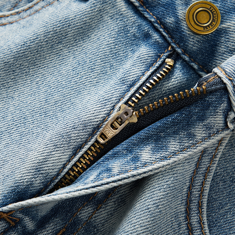 Дамски дънки с висока талия и широки крачоли, пролет 2025, микроеластични, с джобове