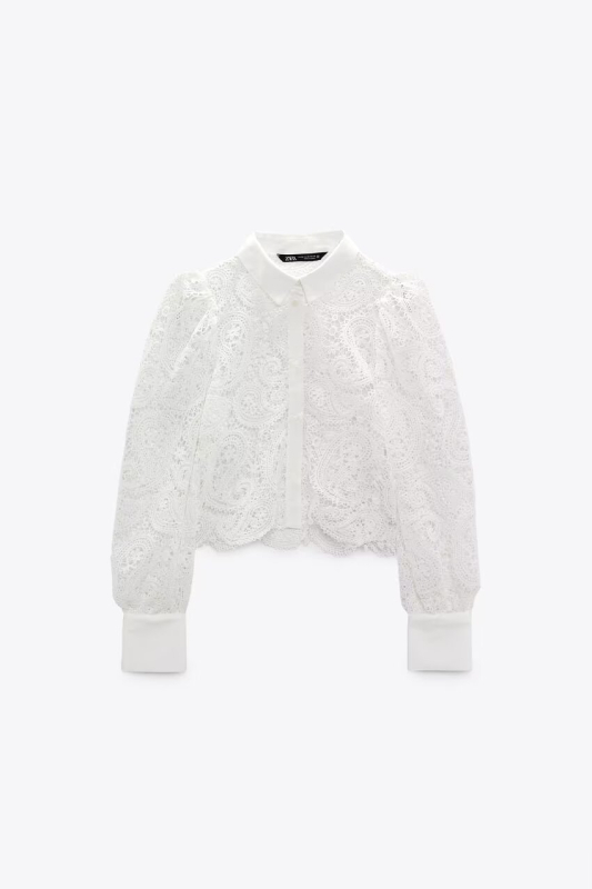 Särk õõnsa heegeldusega, krae särgi jaoks, tänavust stiili, normaalne lõige, 95% polüester