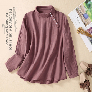 Jaapani stiilis puuvillane pikkade varrukatega särk, vaba lõige, õmbluse detailid