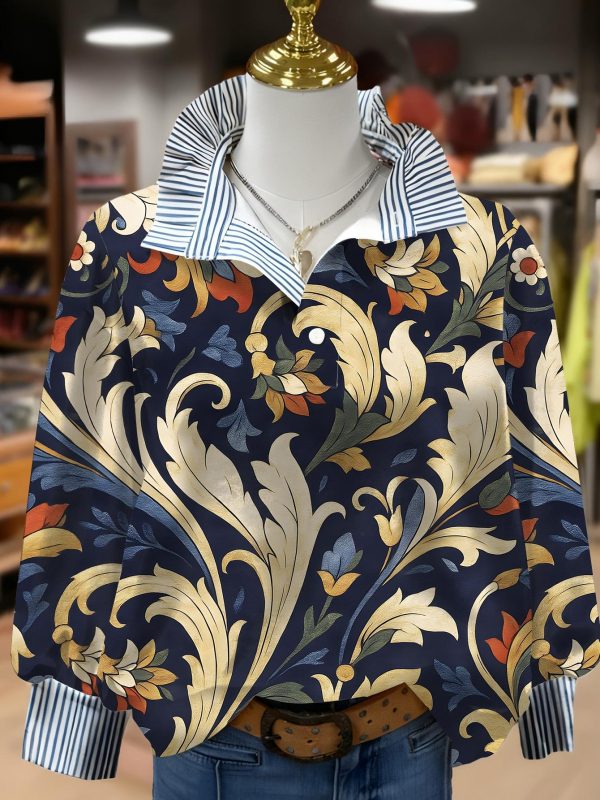 Дамска качулка от полиестерен флийс с 3D флорални принтове, дълги ръкави, яка с форма на гъбичка, нормална дължина, есен 2025