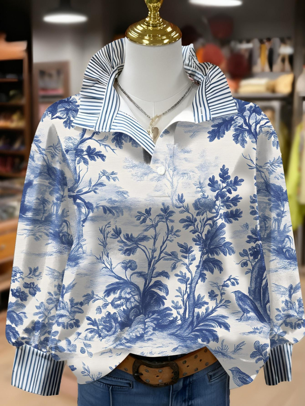 Дамска качулка от полиестерен флийс с 3D флорални принтове, дълги ръкави, яка с форма на гъбичка, нормална дължина, есен 2025